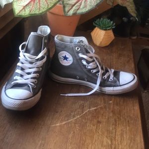 Gray hightop Converse